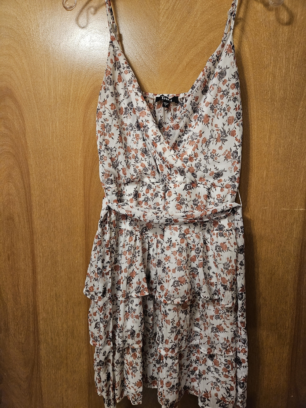 Trixxi Cream Midi Dress with Rust Floral Print